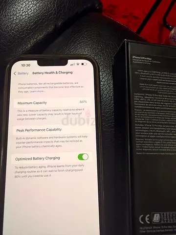 Apple iPhone 13 Pro Max - Good Battery Health 84%. Clear protection