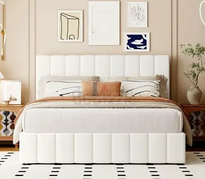 Brend New high quality fabric luxury Queen size 160x200 Bed with spring mattress available