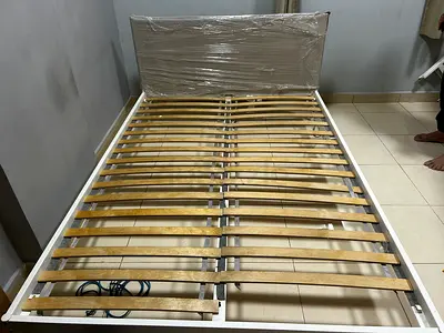 Modern Bed Frame with Wooden Slats