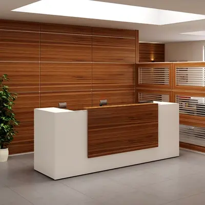 Modern Dual-Tone Office Reception Desk