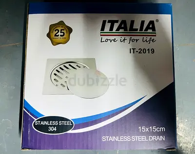 Italia Stainless Steel Floor Drain - 15x15cm