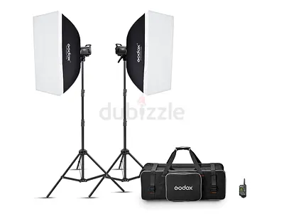 Godox Studio Lighting Setup with Softboxes, Godox Wireless Flash Trigger and  Godox SK Series Studio