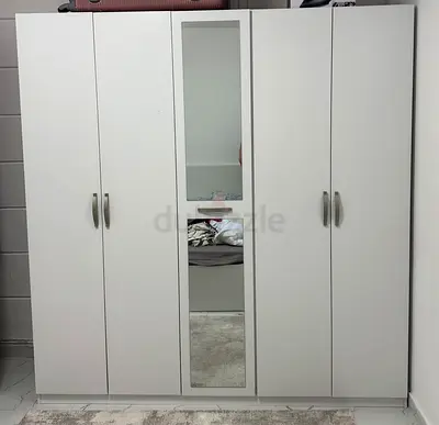 Spacious White Wardrobe with Mirror