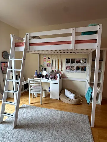 Stylish Loft Bed with Desk and Storage