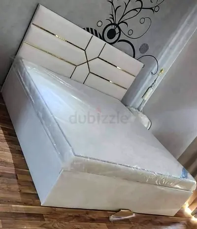 Brend New fabric wooden King size 180x200 Bed with Madical Matress Available