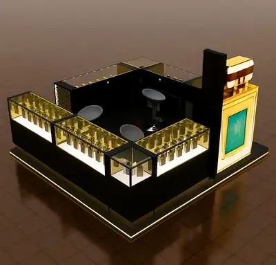 Luxury Midnight Gold Perfume Kiosk