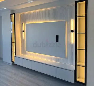 Modern Minimalist Backlit TV Console Unit