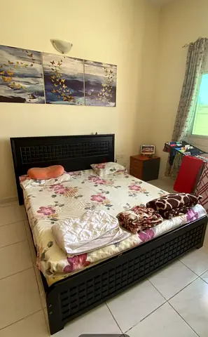 Black Bed with Mattress