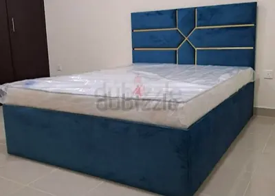Brend New fabric wooden King size 180x200 Bed with Madical Matress Available
