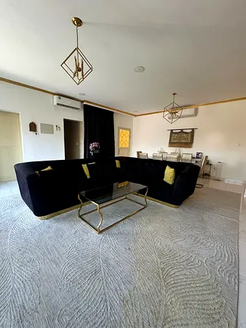 Modern Black L-Shaped Sofa Set with Coffee Table