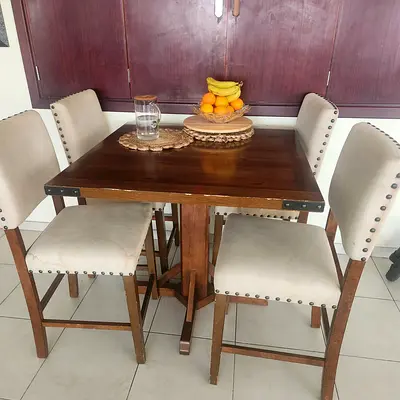 Home R Us - High Chair Dinning Table with 4 Chairs