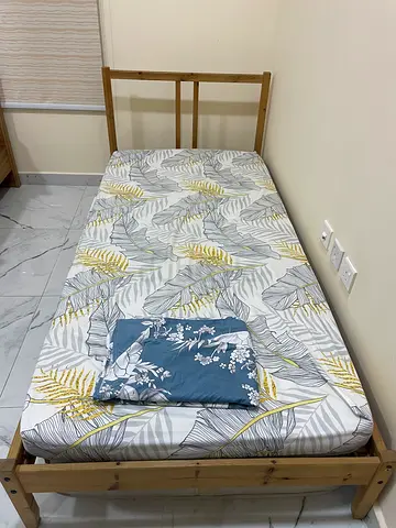 Used Ikea Bed and 2 Mattress(80 AED).  Cupboard 2 door (80 AED)