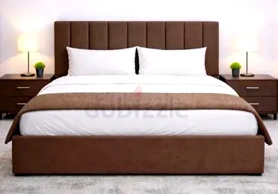 Brend New fabric wooden King size 180x200 Bed with Madical Matress Available