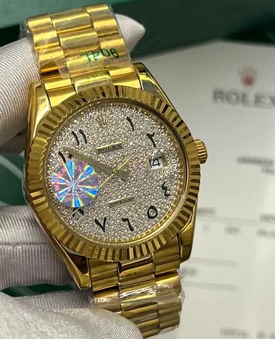 Luxury Rolex Watch with Sparkling Ice Stones Dial