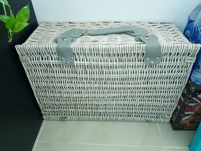 Woven Picnic Basket with Handle