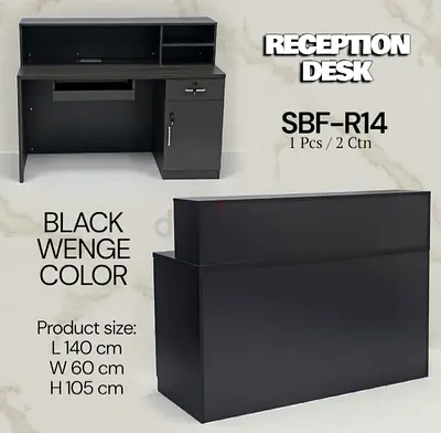 Stylish Black Reception Desk for Sale