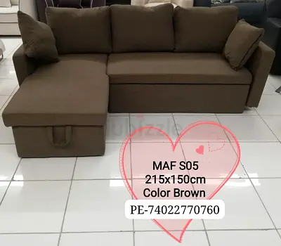 Comfortable Brown Sectional Sofa with Storage