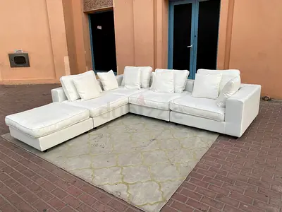 Excellent Condition Marian Home Ferther Filled L Shape Sofa