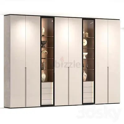 Modern Wardrobe with Glass Display