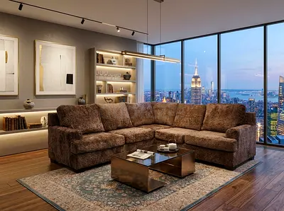 Space-Saving Corner Sofa Smartly designed corner sofa that maximizes seating while efficiently using