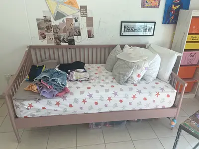 Crate and Barrel 5-11 age bed  Mattress. used 4 years bought bew from MoE . location umm sequim 2.