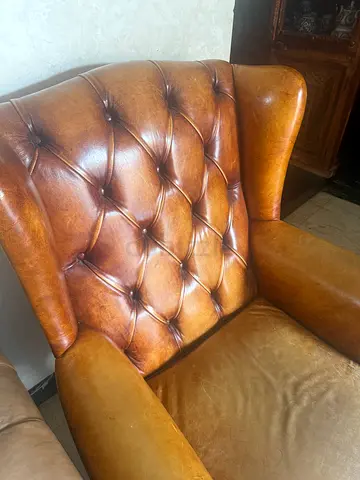 Stylish Brown Leather Armchair