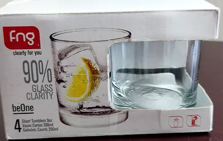 Set of 4 Short Tumblers - 9oz Glass Drinkware