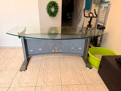 Modern Glass Top Office Desk
