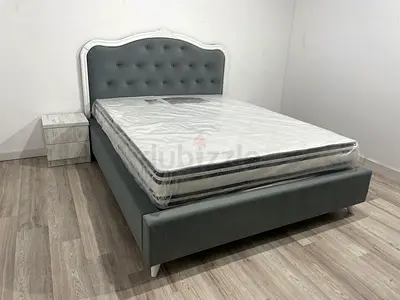 New Elegant Bed with Nightstand