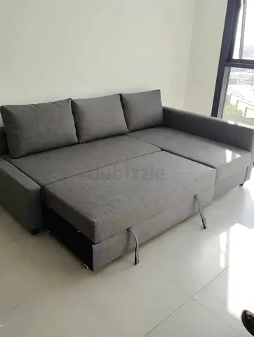 Stylish Grey Sofa Bed with Storage
