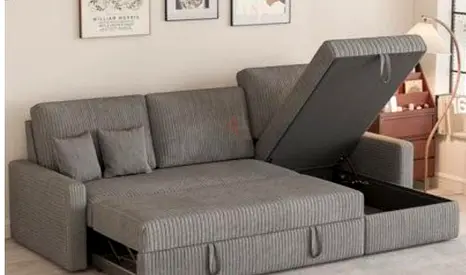 Gray colour 3 seater sofa bed with storage available