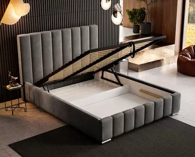 Stylish Storage Bed with Lift-Up Mechanism
