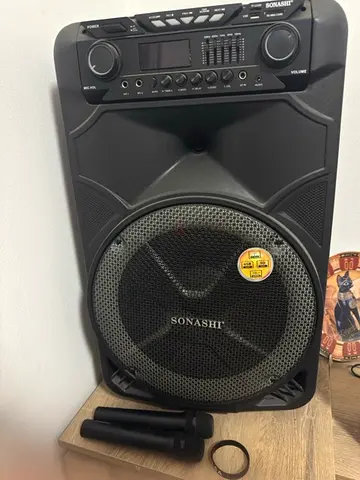 Sonashi Portable Bluetooth PA System with 2 Microphones( battery need to replace )