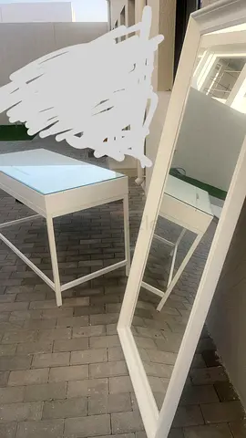 Stylish White Dressing Table with Full-Length Mirror 800 AED IKEA