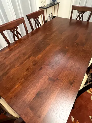 Solid Wood Dining Table with Chairs