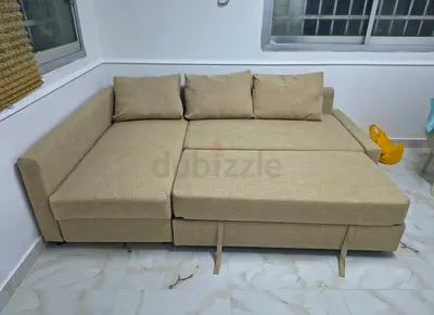 Ikea L Shape Sofa cum bed with big storage in L