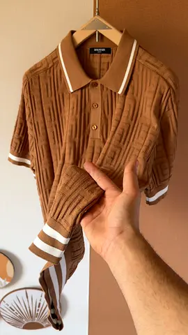 Balmain Brown Polo Shirt
