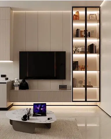 Modern Tv unit with storage cabinet