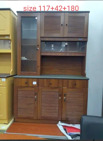 Stylish Wooden Cabinet with Glass Display