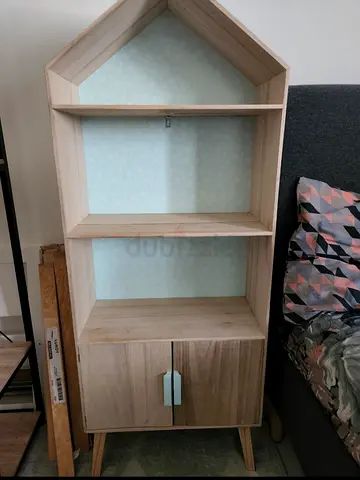 Panhome Wooden Bookcase with House Design