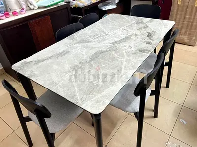 Modern Marble Dining Table with Chairs