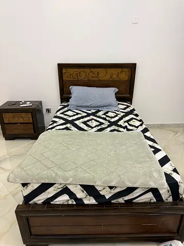 Wooden Bed Frame with Nightstand for Sale