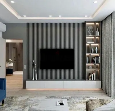 Stylish Tv Unit with Built-in Shelving