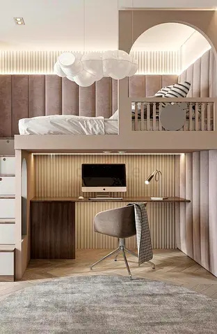 Stylish Loft Bed with Study Area