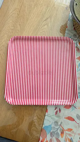 Ikea Square Serving Tray with Red Stripes