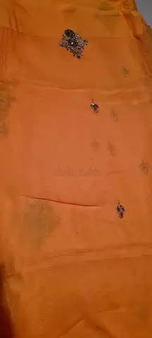 Pure georgette sari with embroidery and blouse with heavy embroidery as new