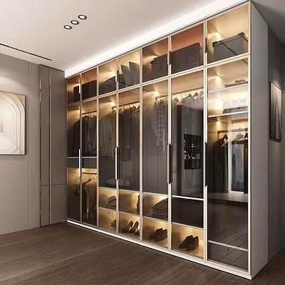 Modern Wardrobe with Built-in Lighting