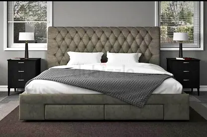 Stylish King Size Bed with Elegant Headboard