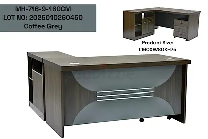 Stylish Coffee Grey Office Desk