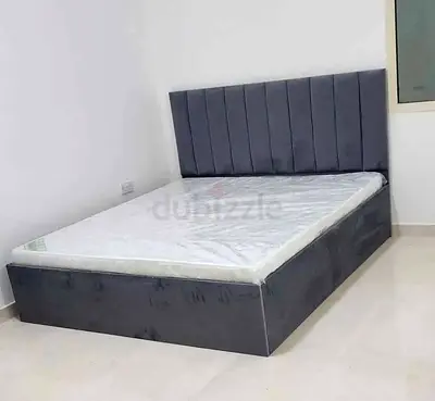 Brend New fabric wooden King size 180x200 Bed with Madical Matress Available